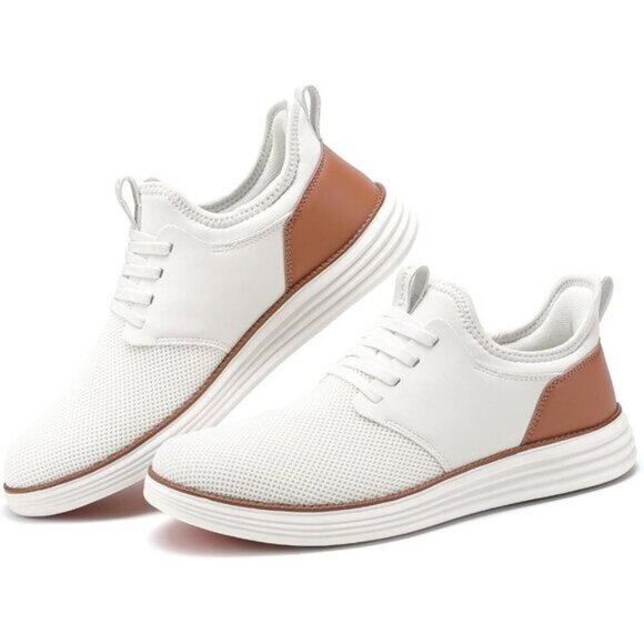 vilocy men's fashion dress sneakers casual walking shoes business oxfords Men's Casual Dress Shoes Fashion Walking Shoes Flying Knit Mesh Busins –  Vilocy